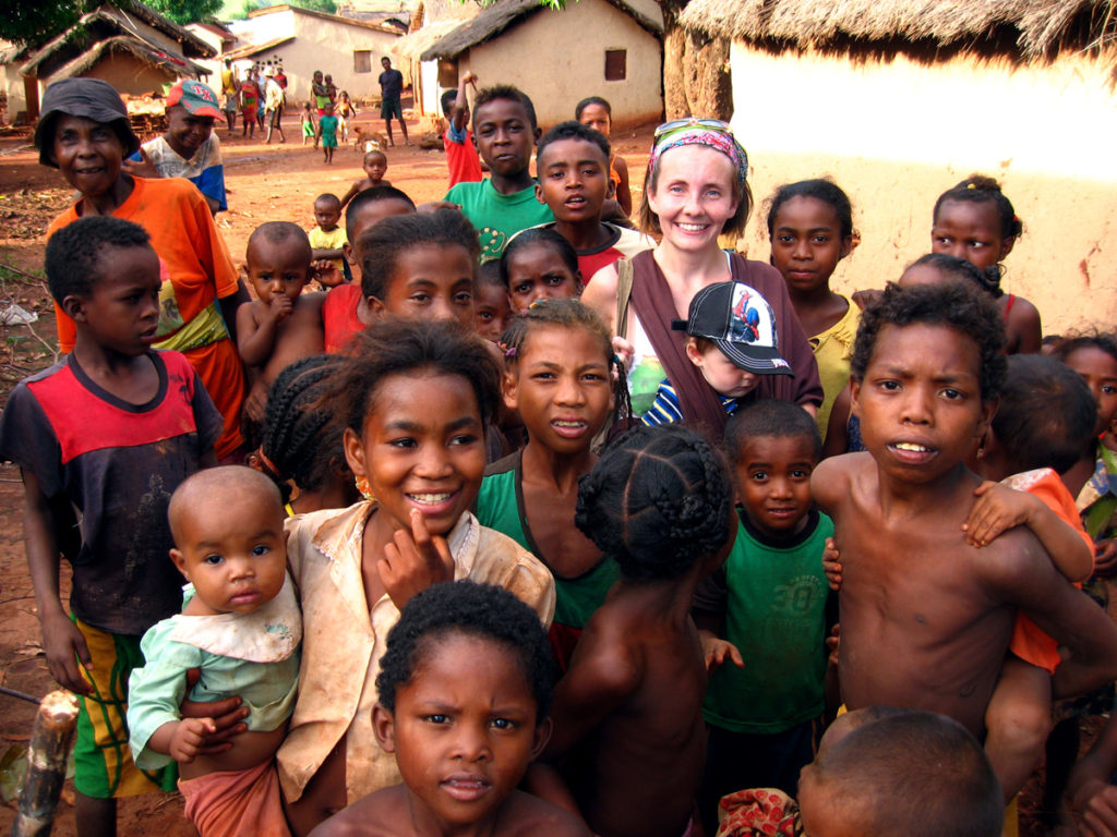 When we first arrived in our friend’s village (Andimaka) everyone, but especially the kids, were very excited to see us and especially to see Matimu. So, they crowded around Lora and Matimu! At first it was a little much for Lora (after a 6 hour taxi-brousse ride and a three-mile walk to get to the village) – but really the kids were just excited and that’s how they expressed it: by crowding around.