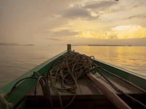 A nice calm sunrise with a light mist as we set off on our second day of the trip.