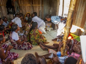 Doing the "tromba" - a spirit possession ceremony / party on Nosy Mitsio.