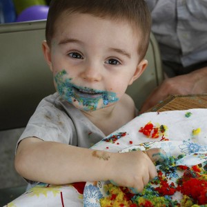 US Visit photos - Matimu eating cake for his 2nd birthday party