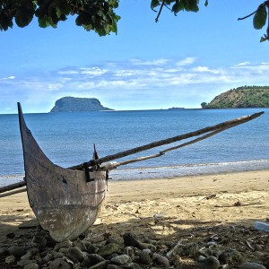 Madagascar 6 Photos - a fishing canoe on Nosy Mitsio