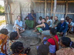 They guys on our team giving the traditional greeting to the head Antakarana king when he visited our village a few months ago.