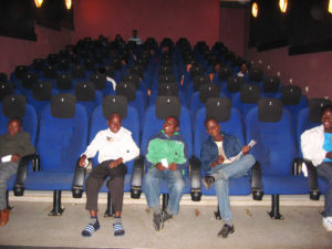 Dumphries kids in a movie theater