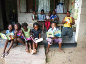 kids reading at our home