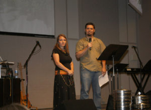 Speaking from the stage at our home church in Jenks, OK.