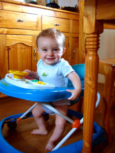 Matimu is learning more every day. Now he can scoot around in his "walker", moving quickly to any part of the room he wants... we just have to watch our toes to make sure he doesn't run over them!