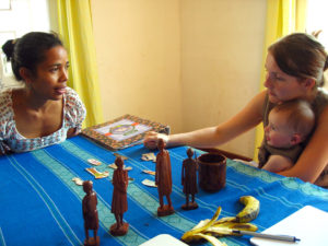 One of our first Malagasy language lessons - learning new words by sound and identifying the objects when our teacher, Fanja, says them.