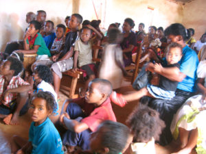 The church in Andimaka. It was quite full the day we were there, with all the kids crowding around the floor in the front!