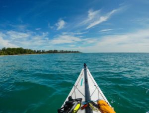 One of John Chau's last photos: taking his kayak out in the area of the Andamans, a few weeks before his contact with the Sentinelese.